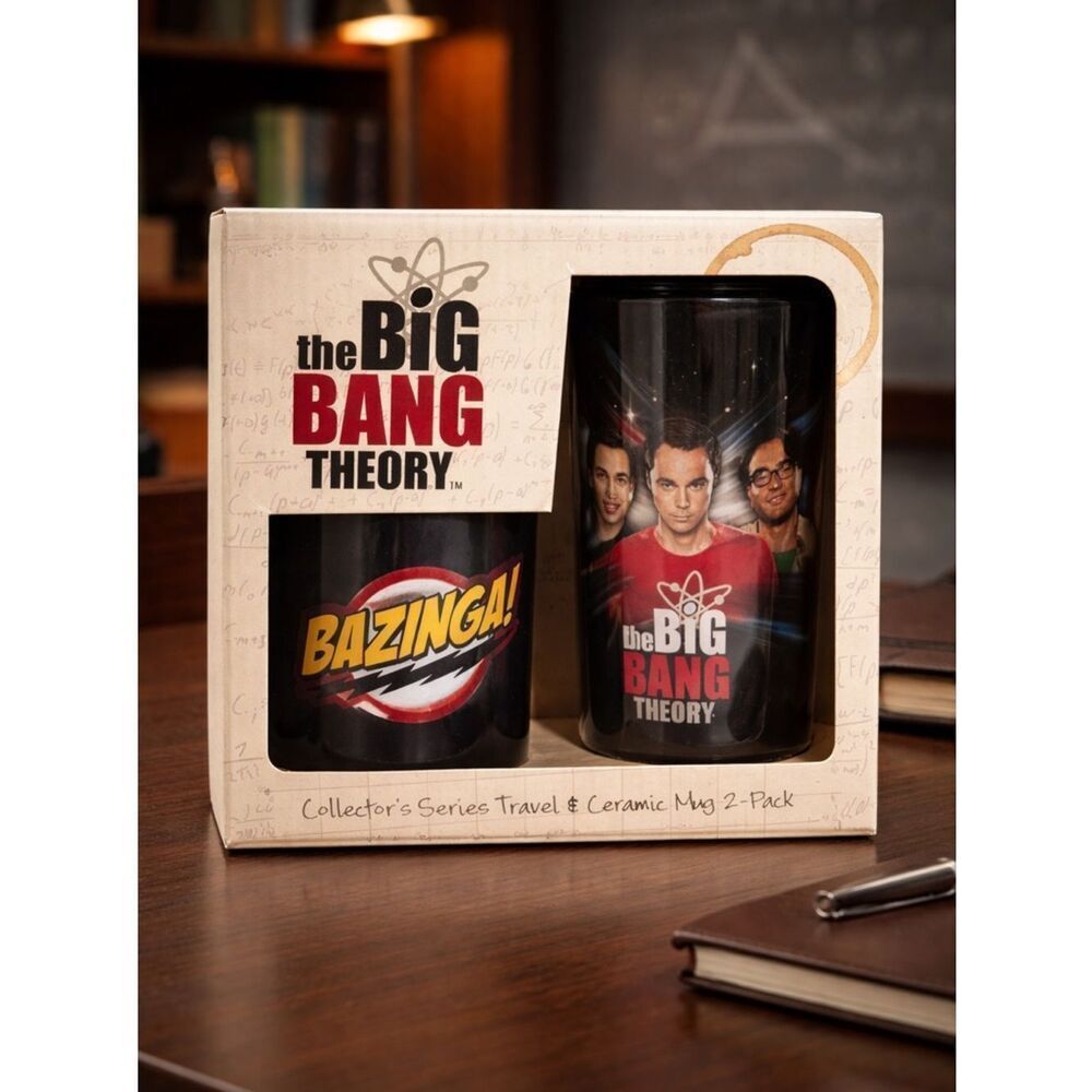 NIB The Big Bang Theory Collector's Series Mug Set - Traveler Mug & Ceramic Mug